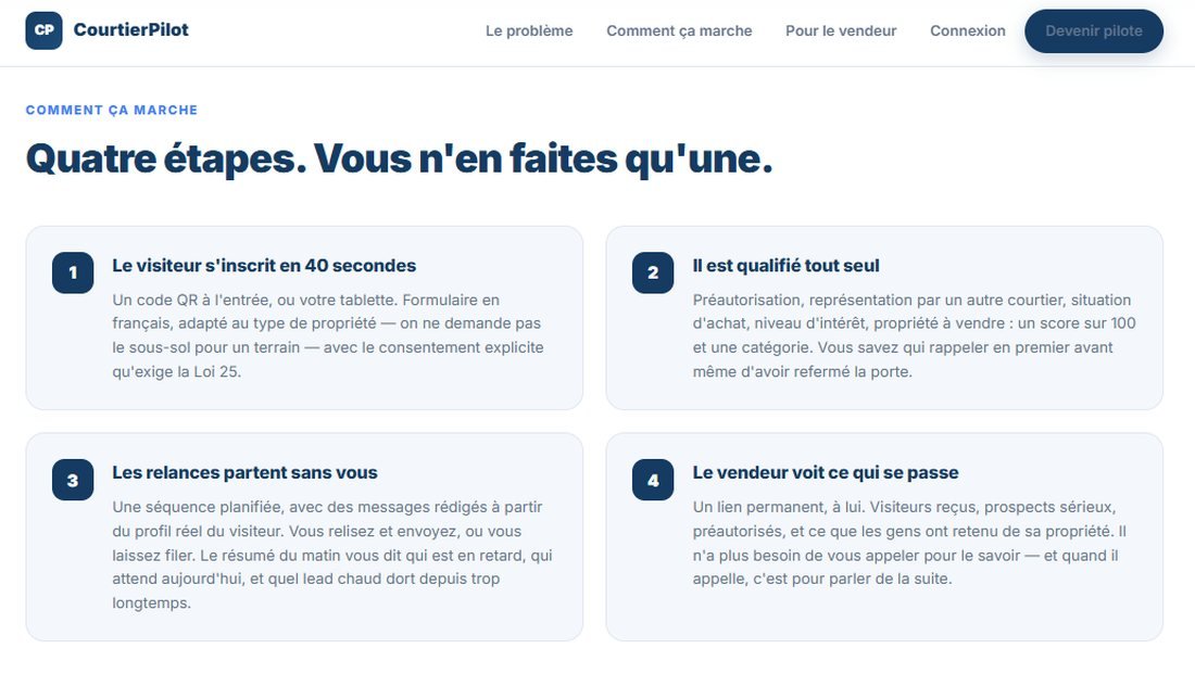 CourtierPilot presentation page
